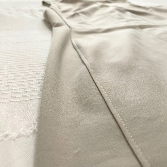 JUDITH & CHARLES BEIGE CREAM SLEEVELESS SHEATH MIDI FORMAL DRESS - 6 - Picture 7 of 8